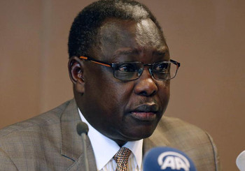 South Sudan's cabinet affairs minister Martin Elia Lomuro addresses a news conference on the South Sudan negotiations in Addis Ababa, Ethiopia June 22, 2018. (Reuters)