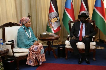 Photo:UN ’s Deputy Secretary-General Amina J Mohammed during a meeting with the country’s President Salva Kiir (UNMISS)