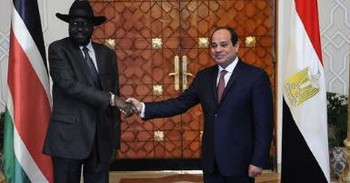 File Photo: A handout picture released by the Egyptian Presidency shows Egyptian President Abdel Fattah El-Sisi (R) shaking hands with South Sudan's President Salva Kiir at the presidential palace in the Egyptian capital, Cairo, January 10, 2017. (AFP)