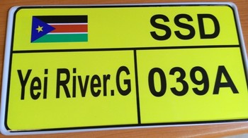 Yei River State Government Number plate.jpg