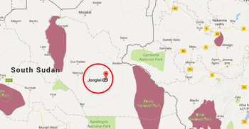 Jonglei State Map: (Retrieved from Google Maps)