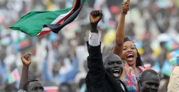 Thousands celebrate South Sudan independence in the capital Juba on July 9, 2011. (Roberto Schmidt/AFP/Getty Images)