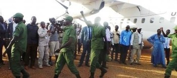 صورة: قوات الجيش الشعبي في المعارضة بمطار جوبا عام 2016