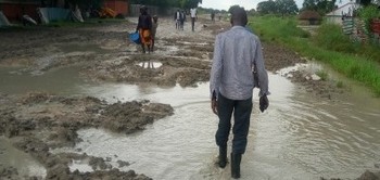 File photo: Muddy road after heavy rainfalls in Twic East