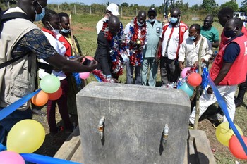 Handing over of Jellei parking water yard in Nimule Tuesday 17th November 2020. [Photo: Radio Tamazuj]