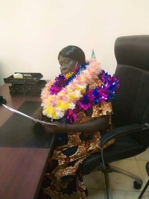 Eastern Equatoria State Minister of labor, public services, and human resources development Agnes Florence Udwar during her reception in the office on 5th March 2021. [Photo: Radio Tamazuj]