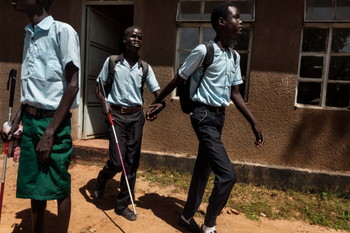 Visually impaired schoolchildren at Rajaf Basic School for the Blind in Juba [Photo: witnessimage.com]