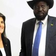 File photo: South Sudan President Salva Kiir meets U.S. Ambassador to the United Nations Nikki Haley in Juba, October 25, 2017. REUTERS/Jok Solomun