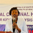 National Health Minister Yolanda Auel Deng speaking at the function to mark World Kidney Day. (Photo: Radio Tamazuj)