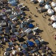 An aerial view of people displaced by the war in Sudan. (Credit: NRC)
