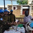 Bangladeshi peacekeepers handed out medicines to patients in Wau on Wednesday. (Photo: Radio Tamazuj)